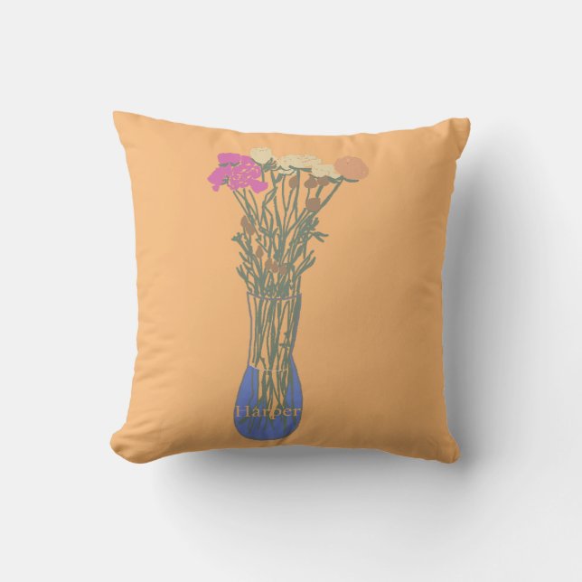 Cojín Decorativo Hermoso Ilustracion de flores originales (Anverso)