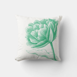Cojín Decorativo Hermoso Ilustracion floral verde vintage