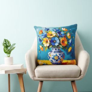 Cojín Decorativo Hermoso jarrón de flores 