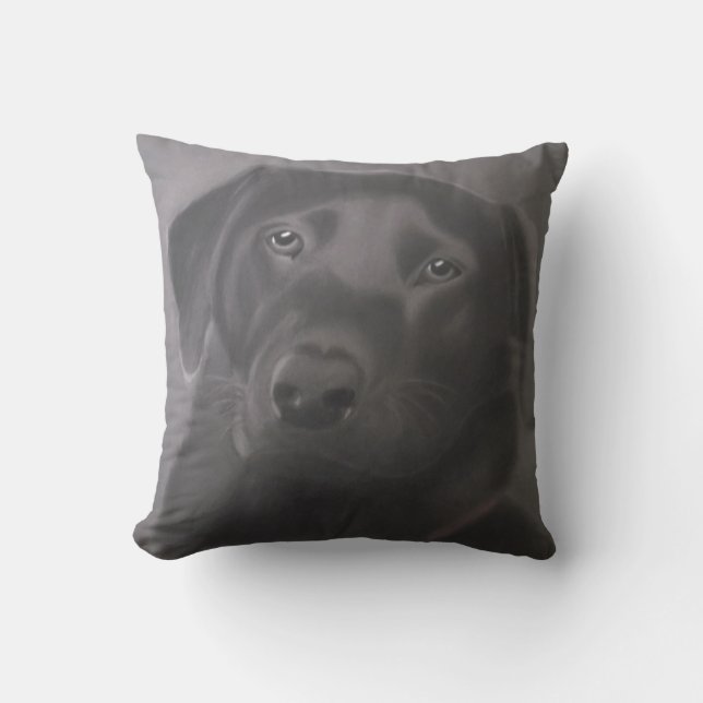 Cojín Decorativo Hermoso Labrador Recuperador (Anverso)