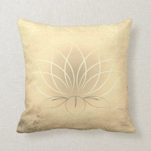 Cojín Decorativo Hermoso Loto de Oro, Zen
