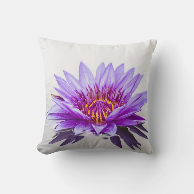 Cojín Decorativo Hermoso Lotus Morado,Paisaje (Anverso)
