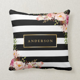 Cojín Decorativo Hermoso marco dorado con marco floral elegante fra