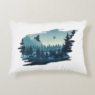 Cojín Decorativo Hermoso Monte, Árboles y Bosque Naturales