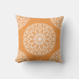 Cojín Decorativo Hermoso naranja y blanco