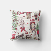 Hermoso Navidades de color rojo pintado a mano