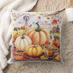 Cojín Decorativo Hermoso Otoño Rústico y Encantador en la Granja
