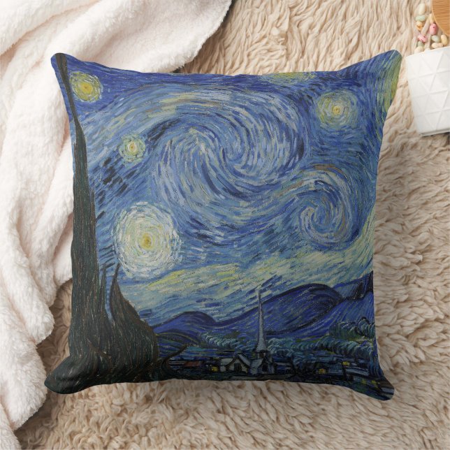 Cojín Decorativo Hermoso paisaje Blue Night Sky Golden Stars (Manta)