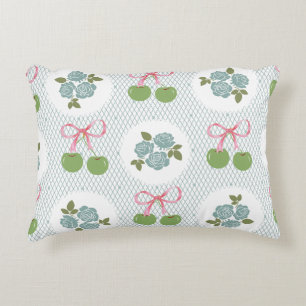 Cojín Decorativo Hermoso paisaje de fondo de encaje azul verde