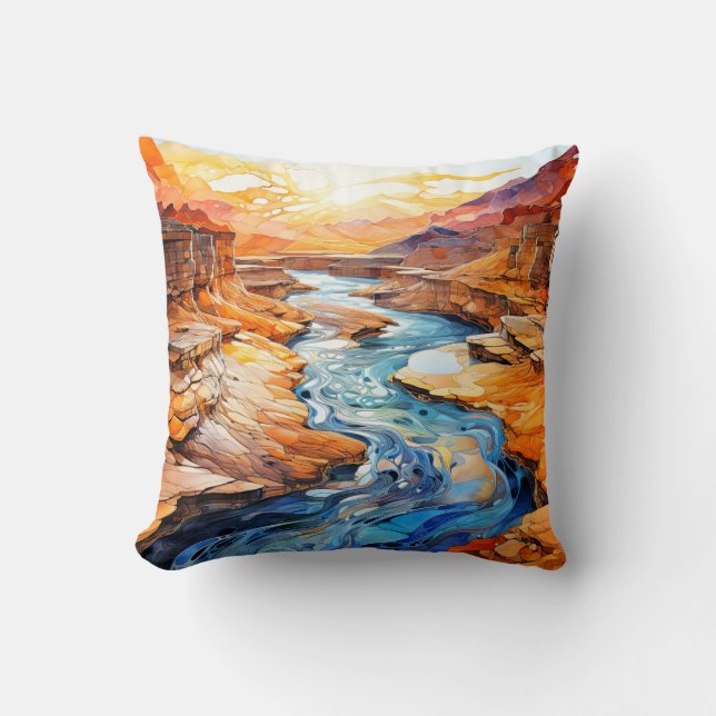 Cojín Decorativo Hermoso paisaje del cañón del desierto (Anverso)