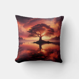 Cojín Decorativo Hermoso Paisaje Sunset Con Reflexiones