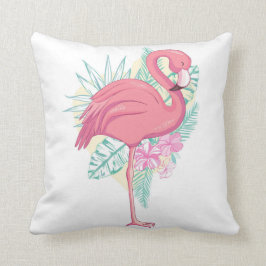 Cojín Decorativo Hermoso pájaro Flamingo Rosa