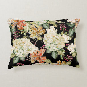 Cojín Decorativo Hermoso patrón de acuarela con flores de hidra