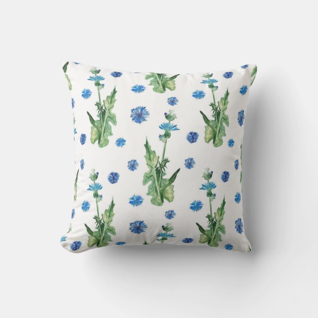 Cojín Decorativo Hermoso patrón de flores acuáticas (Anverso)