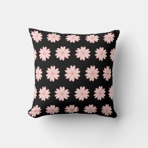 Cojín Decorativo Hermoso patrón de flores en forma de corazón rosa 