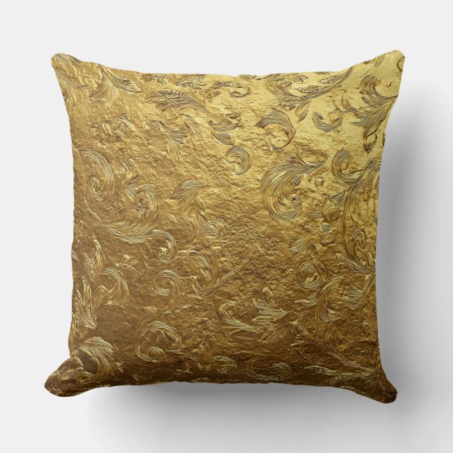 Cojín Decorativo Hermoso patrón dorado (Anverso)