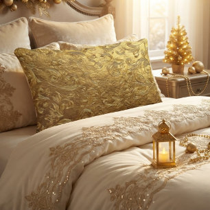 Cojín Decorativo Hermoso patrón dorado