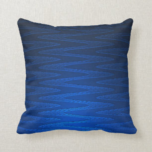 Cojín Decorativo Hermoso patrón en zigzag azul profundo