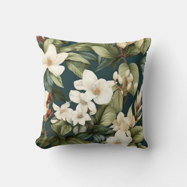 Cojín Decorativo Hermoso patrón floral clásico (Anverso)