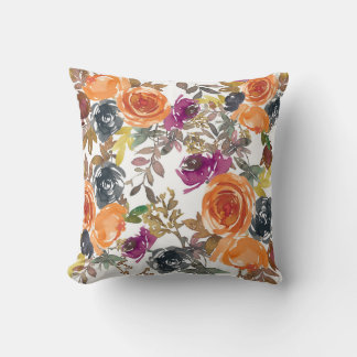 Cojín Decorativo Hermoso Patrón Floral Con Otoño Brillante