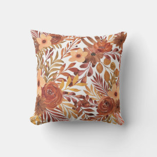 Cojín Decorativo Hermoso Patrón Floral Con Otoño Brillante