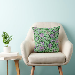 Cojín Decorativo Hermoso patrón floral púrpura
