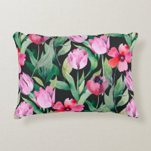 Cojín Decorativo Hermoso patrón floral sin fisuras con acuarela