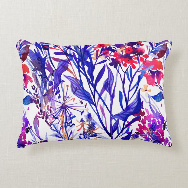 Cojín Decorativo Hermoso patrón fluvial floral sin costuras (Anverso)