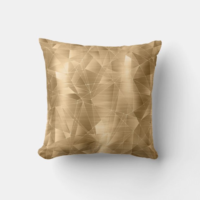 Cojín Decorativo Hermoso patrón geométrico de oro de lujo (Anverso)