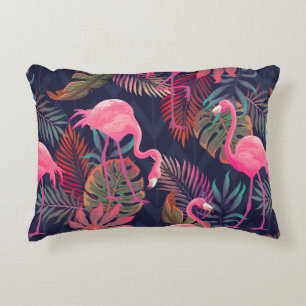 Cojín Decorativo Hermoso patrón tropical sin costura con flam rosa