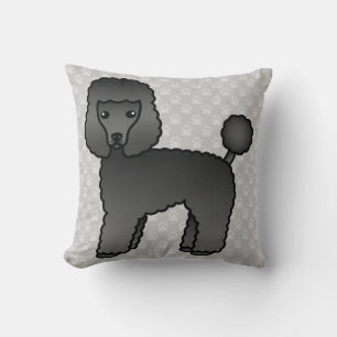 Cojín Decorativo Hermoso perro Caniche Toy de color negro