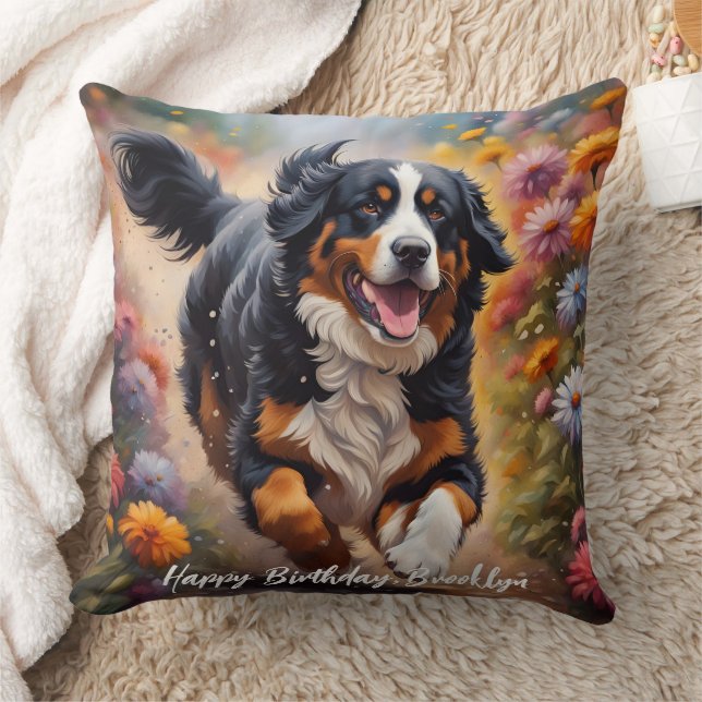 Cojín Decorativo Hermoso Perro de Montaña Bernés (Manta)