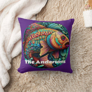 Cojín Decorativo Hermoso pescado vibrante
