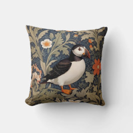 Cojín Decorativo Hermoso Puffin William Morris inspirado