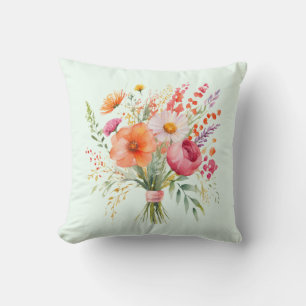 Cojín Decorativo Hermoso ramo floral atado a mano