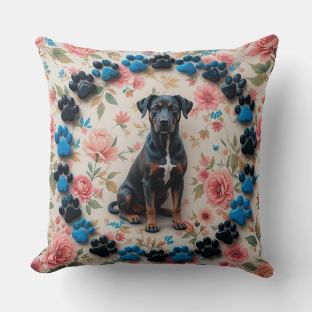 Cojín Decorativo Hermoso retrato de perro (Anverso)