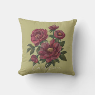 Cojín Decorativo Hermoso rocío floral pintado a mano personalizado