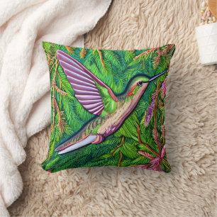 Cojín Decorativo Hermoso Shabby Chic Little Hummingbird.