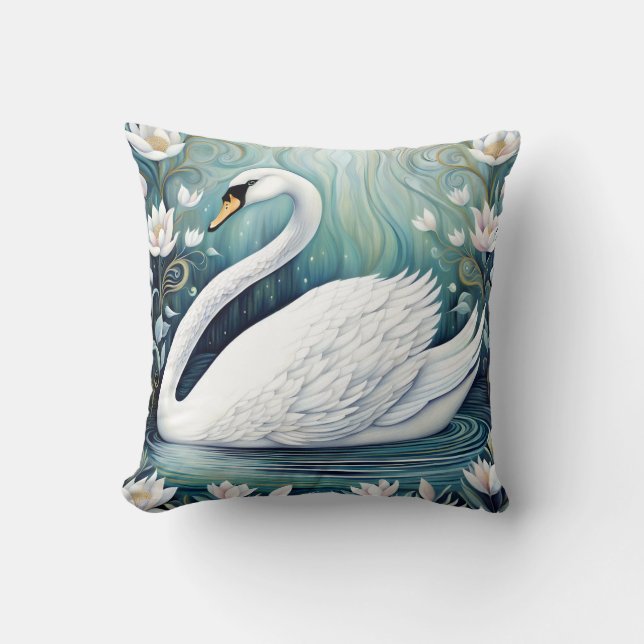 Cojín Decorativo Hermoso Swan (Anverso)