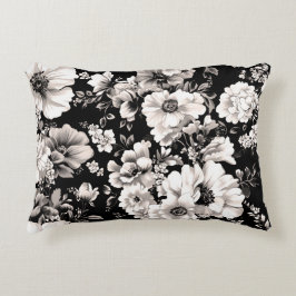 Cojín Decorativo Hermoso tono sepia negro y claro floral