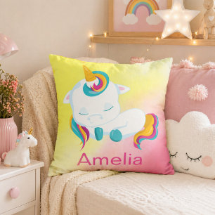 Cojín Decorativo Hermoso Unicornio Kawaii