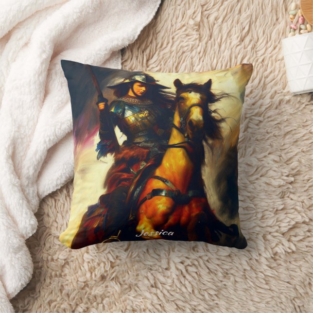 Cojín Decorativo Hermoso Valkyrie a caballo (Manta)