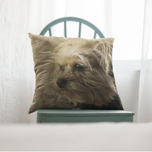 Cojín Decorativo Hermoso Yorkshire Terrier Abstracto