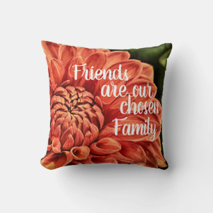 Cojín Decorativo Hermosos amigos de flores naranjas familia elegida