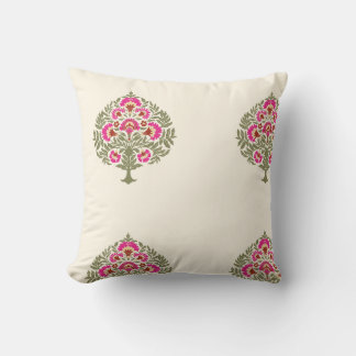 Cojín Decorativo Hermosos árboles indios en rosa