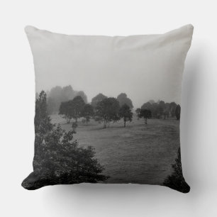 Cojín Decorativo Hermosos árboles y naturaleza en la niebla