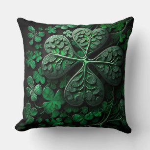 COJÍN DECORATIVO HERMOSOS CHAMROCKS IRLANDESES INTRICADOS VERDES