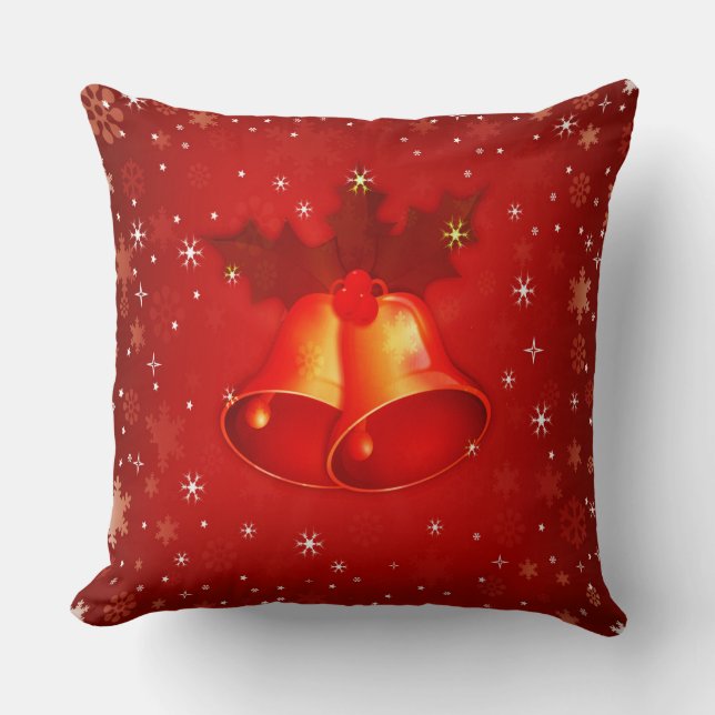 Cojín Decorativo Hermosos Navidades Rojos Bells Navidades elegantes (Anverso)