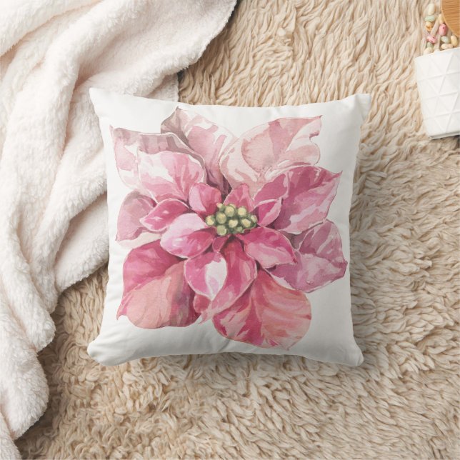 Cojín Decorativo Hermosos Navidades rosados Poinsettia (Manta)