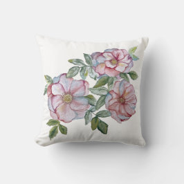 Cojín Decorativo Hermosos rosas acuarelas realistas.